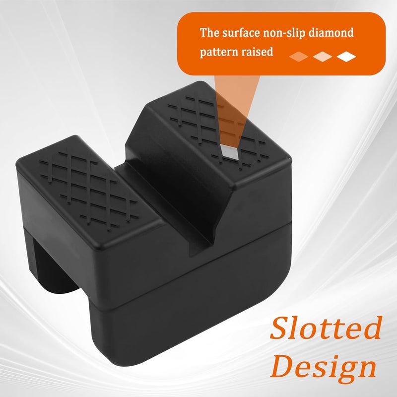 Figpade 4PCS Slotted Pinch Weld Jack Pad,Rubber Pinch Weld Jack Adapter Provides Cushioning and Non-Slipping,Universal 2 Ton Jack Stand Pads Car Accessories - Image 4