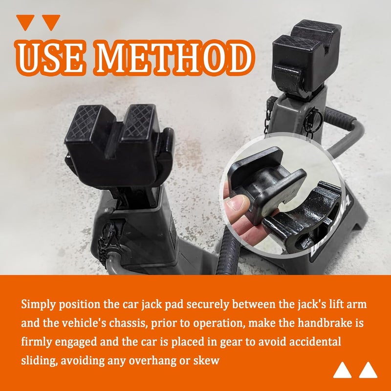 Figpade 4PCS Slotted Pinch Weld Jack Pad,Rubber Pinch Weld Jack Adapter Provides Cushioning and Non-Slipping,Universal 2 Ton Jack Stand Pads Car Accessories - Image 5