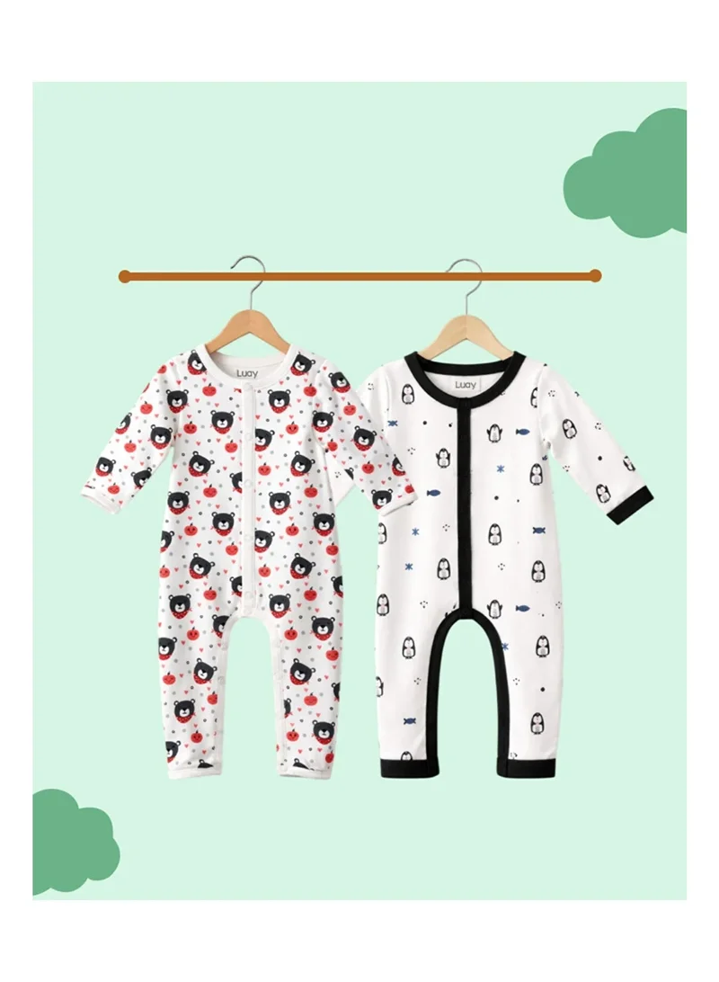 LUAY LUAY 100% Cotton Baby Romper Full Sleeves | Soft Breathable Baby Onesie for Boys & Girls | Comfortable Cotton Sleepsuit for Newborns & Infants | Everyday Baby Wear