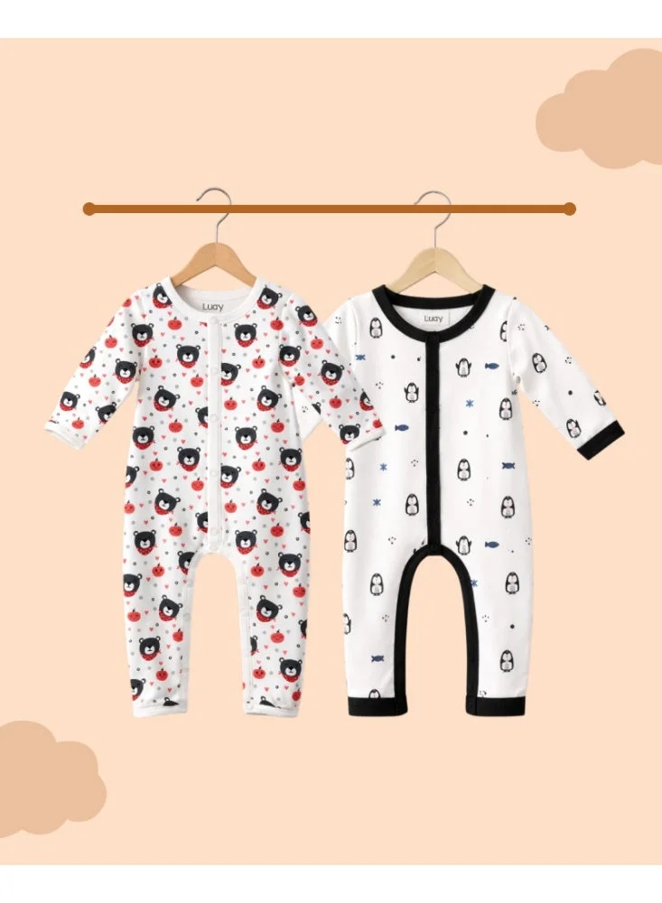 LUAY LUAY 100% Cotton Baby Romper Full Sleeves | Soft Breathable Baby Onesie for Boys & Girls | Comfortable Cotton Sleepsuit for Newborns & Infants | Everyday Baby Wear