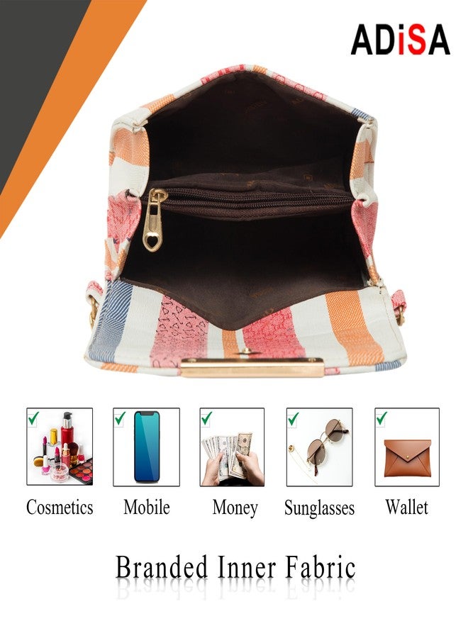 ADISA حقيبة كتف مخططة للنساء والفتيات من أديسا (SL5100-PIN_Pink) - Image 5