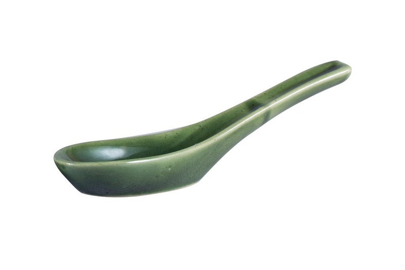 Caffeine Ceramic Handmade Green Bubble Double Handled Soup Bowl with Spoon (Set of 2) - Image 4