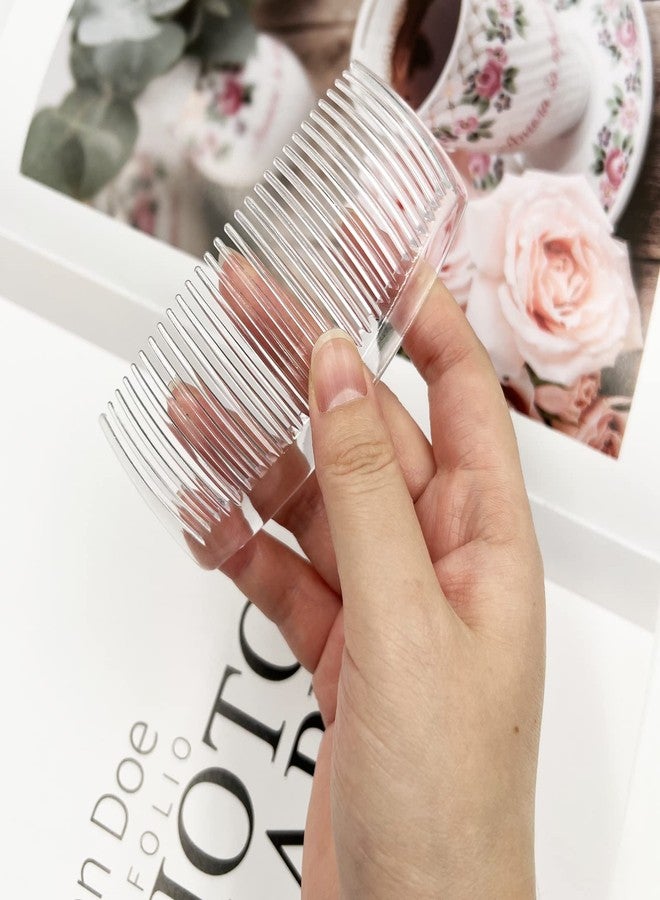 سورس تون مجموعة من 6 أمشاط فرنسية ملتوية، أمشاط جانبية بلاستيكية من سورس تون للشعر بـ 29 سنًا، أمشاط مشبك للشعر الناعم، إكسسوار للشعر للنساء - شفاف - Image 5