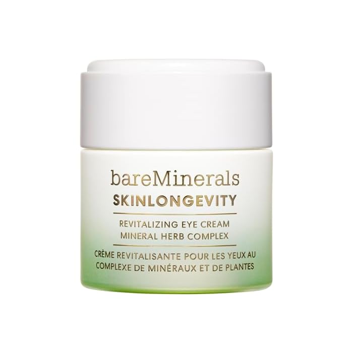 bareMinerals Skinlongevity Revitalizing Eye Cream, For Brighter, Firmer Under-Eyes, Reduces Puffiness & Dark Circles, Vegan, Safe for Sensitive Skin