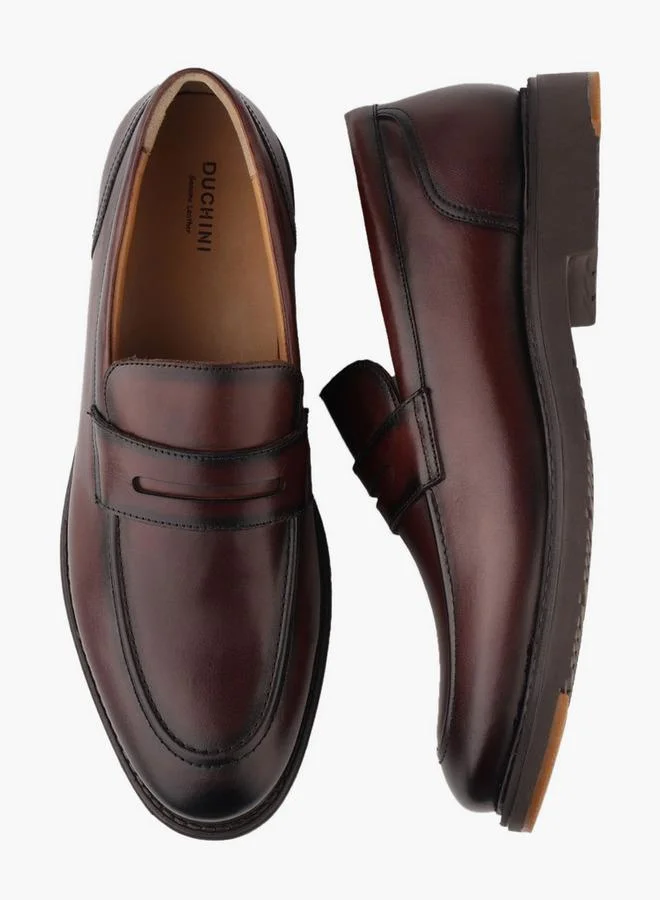DUCHINI BROWN Men Cutout Detail Slip-On Loafers for Men | Best Price UAE