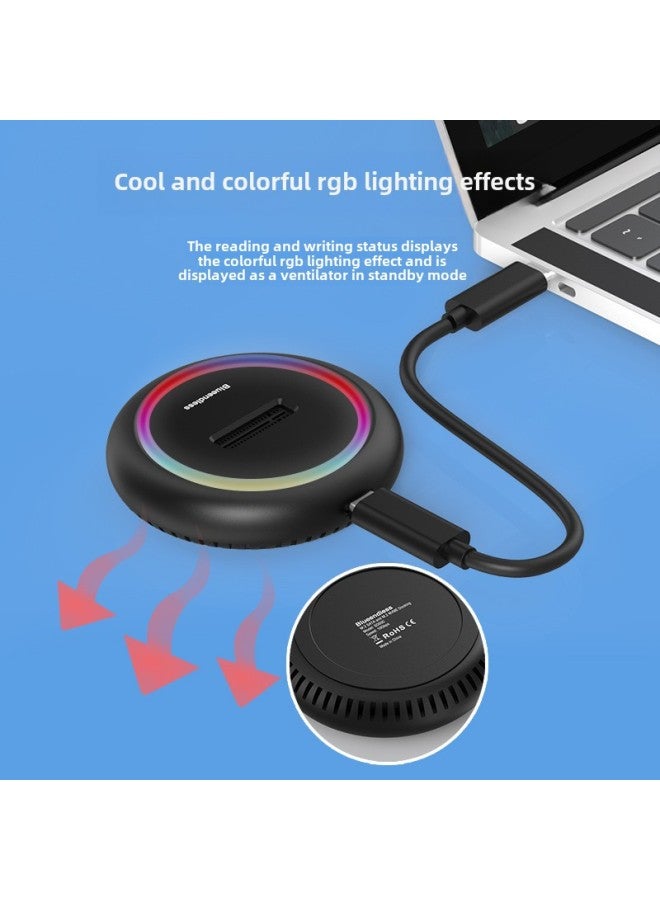 Dual Protocol M.2 Solid State NVMe/SATA External Mobile Hard Drive RGB Colorful USB3.1 External Hard Disk Box Transfer Speed Up To 10Gbps-Color:Black Plastic Two-in-one Line - Image 3