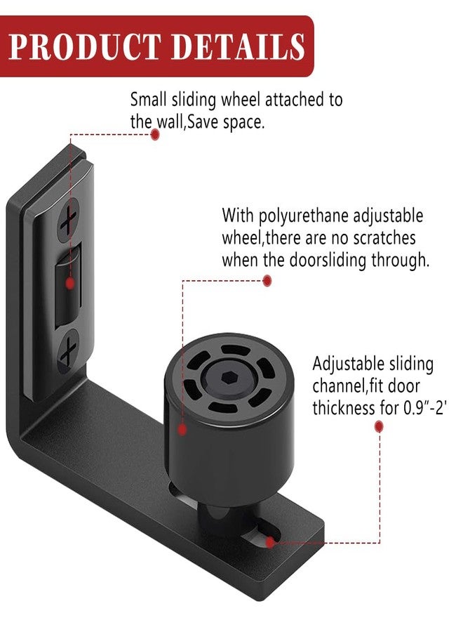 Serplex® Sliding Barn Door Floor Guide for Bottom Adjustable Roller, U-Channel Door Guides for Sliding Doors, Bottom Flat Barn Door Floor Guide Stay Roller for Most Door Within 1/2"-2" Thickness - Image 3