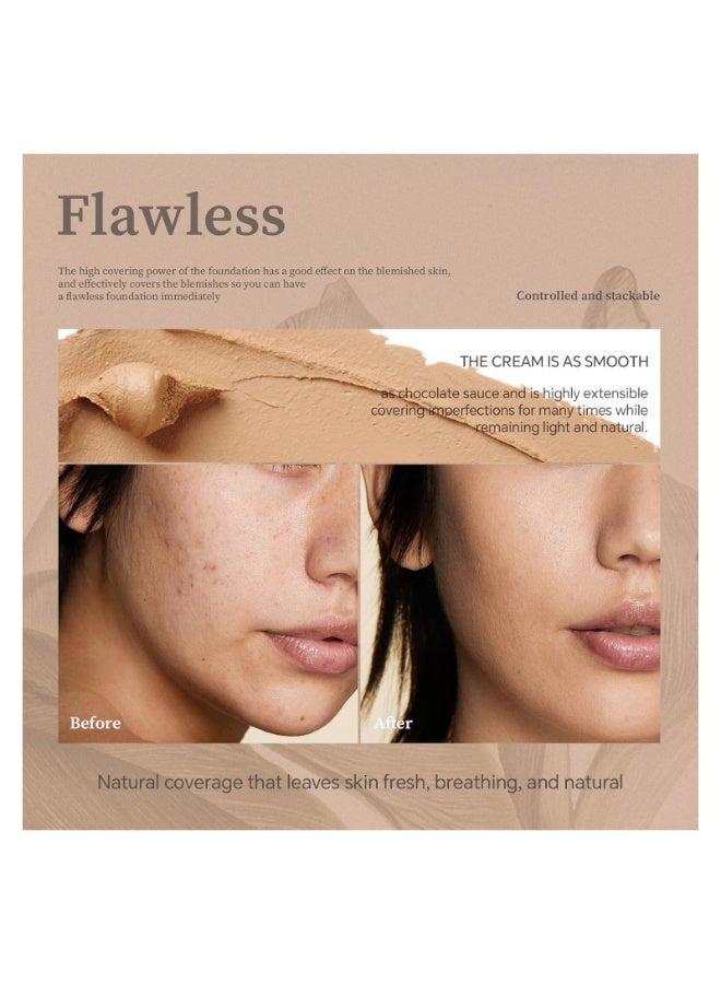 Life Girls Flawless Eraser Foundation Stick, Korean Hydrating Foundation Stick with Built-In Brush, Lightweight Buildable Medium-to-Full Coverage for Natural Finish (Ivory, 1pcs) - Image 3