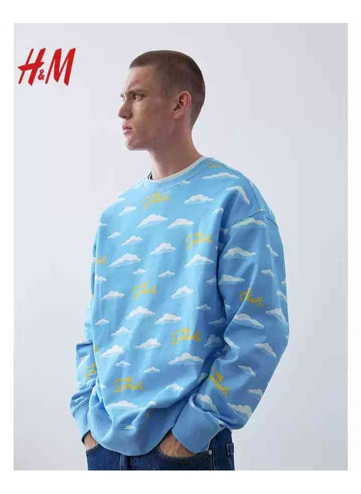 H and M - HM New Fashionable Casual Round Neck Loose American Long Sleeved Sweatshirt - Image 1
