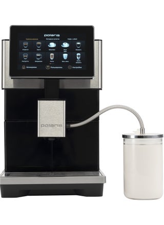 Coffee Machine PACM 2081AC WIFI IQ Home AS Black Remote control via Wi-FI. 40 drinks. Includes a thermal mug and a glass milk container. Heater type - Thermoblock Power - 1500 W Pump pressure - 20 bar Water tank volume - 1.8 l Bean hopper volume 250 g Cappuccino maker type - automatic Display - color touch - pzsku/Z21AF3FFCDC38F43E006AZ/45/1741001314/f8c9272c-5d0f-4755-aef4-004925580d77