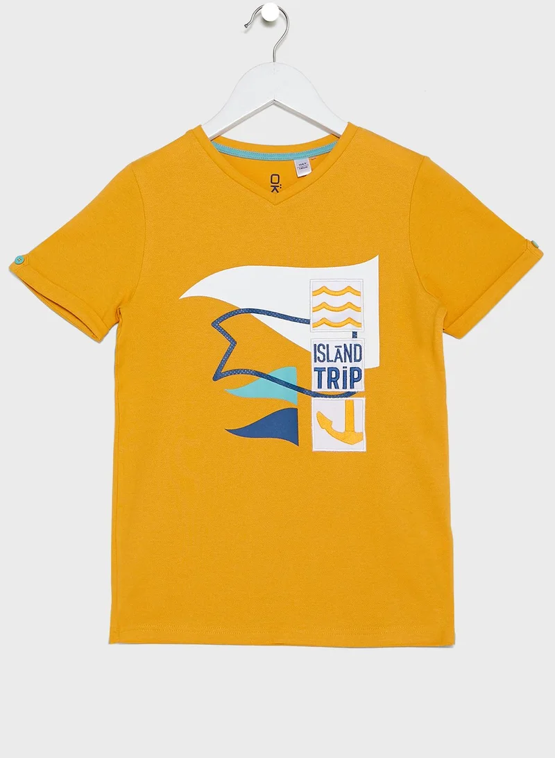 Okaidi Obaibi Kids Graphic Crew Neck T-Shirt