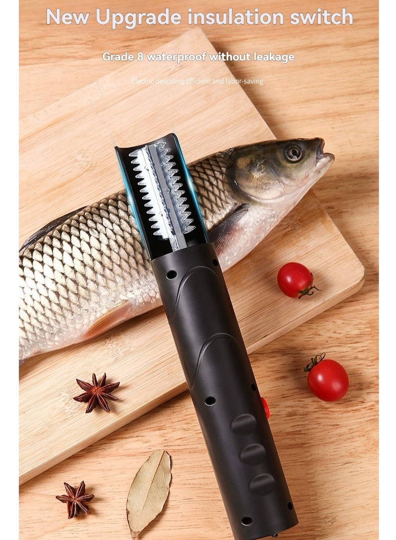 M MIAOYAN Electric Fish Scale Remover, Handheld Rechargeable Automatic Descaler with Stainless Steel Blade, Household & Commercial Use - Image 1