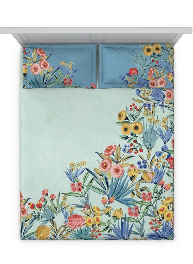 DDECOR Live beautiful DDECOR - Pack of 1 Floral Double Bedsheet with 2 Pillow Covers - Multi  - Image 3