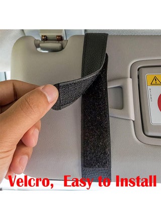 Small Leather Sun Visor Organizer for Car and Truck, Sunglass Holder, Card Sleeve Pocket, Document Holder for Registration, Driving License, Insurance, Pen, Chapstick - view 4