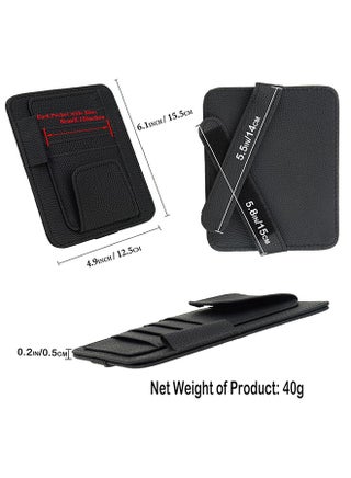 Small Leather Sun Visor Organizer for Car and Truck, Sunglass Holder, Card Sleeve Pocket, Document Holder for Registration, Driving License, Insurance, Pen, Chapstick - view 5