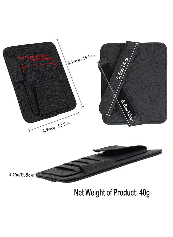 Lemon Small Leather Sun Visor Organizer for Car and Truck, Sunglass Holder, Card Sleeve Pocket, Document Holder for Registration, Driving License, Insurance, Pen, Chapstick - Image 5