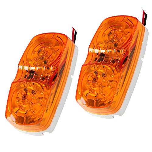 NEW SUN® 5 Pcs Amber 10-LED Trailer Side Marker Light, 4x2 Rectangular Surface Mount, High Brightness for Camper, Trucks, Rvs, 12V, Waterproof, Bullseye/Tiger Eye/Double Bubble Dsign Clearance Light - Image 3