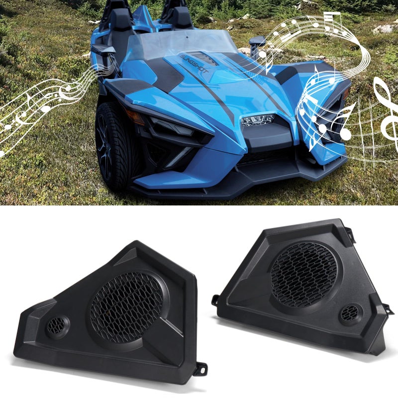Generic A & UTV PRO Front Speaker Enclosures for Polaris Slingshot,Side Panel Speaker Pods for Polaris 2017-2020 Slingshot SL / 2018-2019 SLR,Grand Touring / 2020 R, Replace 2414071,2PCS  - Image 1