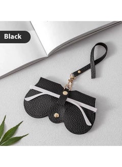 Healife Fashion Soft Eyeglasses Bag, Slim Portable Eyeglasses Case Sunglasses Pouch with Lanyard, Scratch Resistant Soft PU Leather Sunglasses Case Travel Eyeglasses Case (Black + Orange)  - Image 5