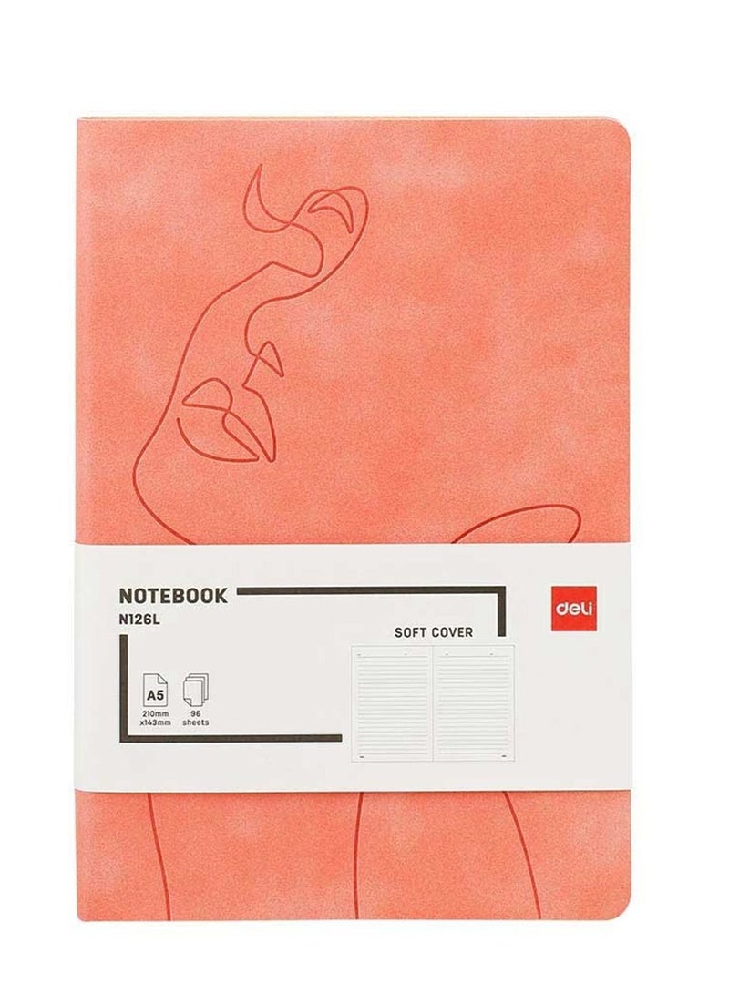 Deli دفتر ملاحظات تنفيذي غلاف ناعم بحجم A5 96 ورقة وردي - Image 1