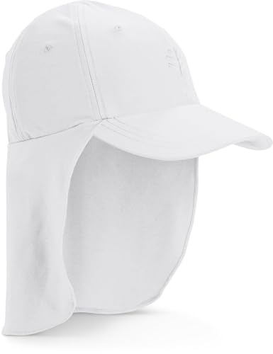 Coolibar Kids' Sun Hat with Neck Drape - UPF 50+ Sun Protection - Surfs Up in White - Image 1