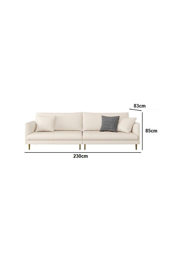 DIVINE FURNITURE Luxury Ink Faux Leather Sofa with 3 Pillows  - Image 2