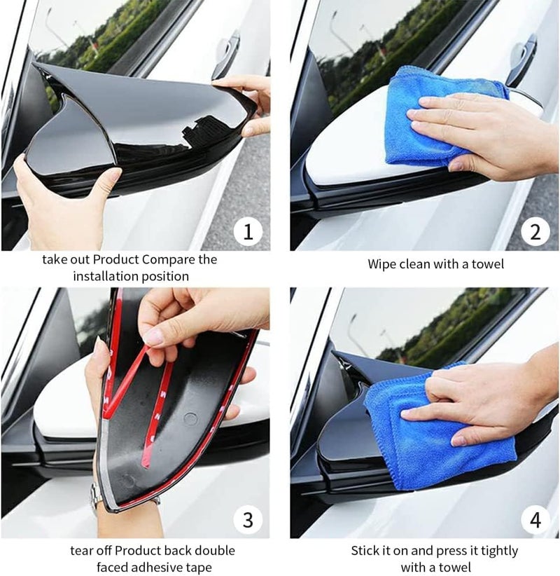 KMH Batman Style Car Mirror Covers Compatible with Mahindra Scorpio N - Car Accessories (Carbon Fiber) Set 2 Pcs - Image 5