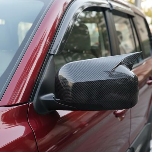 KMH Batman Style Car Mirror Covers Compatible with Mahindra Scorpio N - Car Accessories (Carbon Fiber) Set 2 Pcs - Image 1