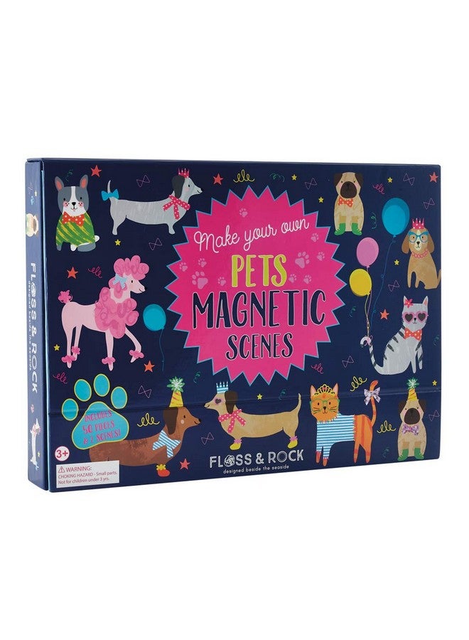 Floss & Rock “Pets” 50 pc Magnetic Dress Up Doll Playset-Educational Shape Sorting Game- Dog & Cat Show Scene Book for Toddlers- S.T.E.M. Ages 3+ Montessori Toys for Toddlers Ages 3+ Preschool Creativity Set - Image 1