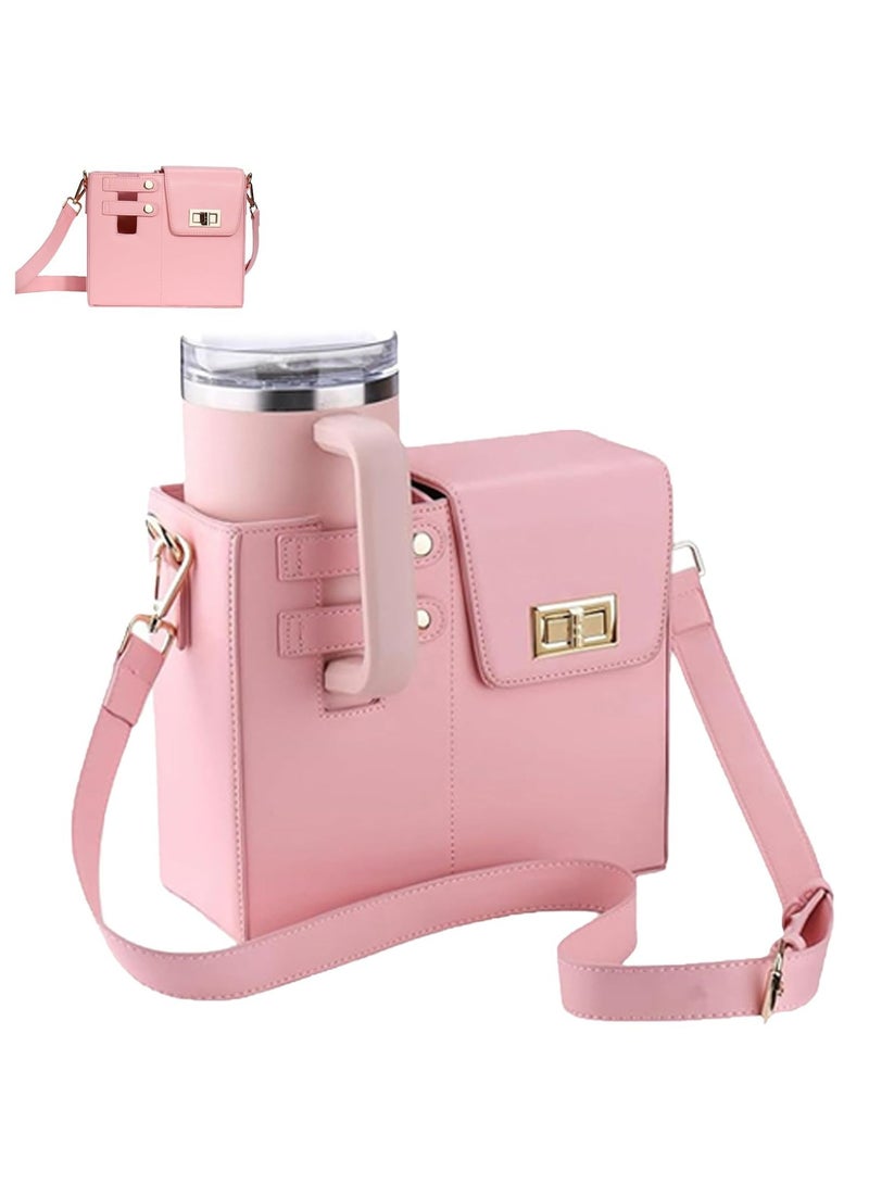 CMGTYYD Purse Cup Holder Bag for Stanley, Outdoor Portable Crossbody Water Bottle Carrier with Storage Pocket, Convenient Water Cup Bag for Women on the Go - Image 1