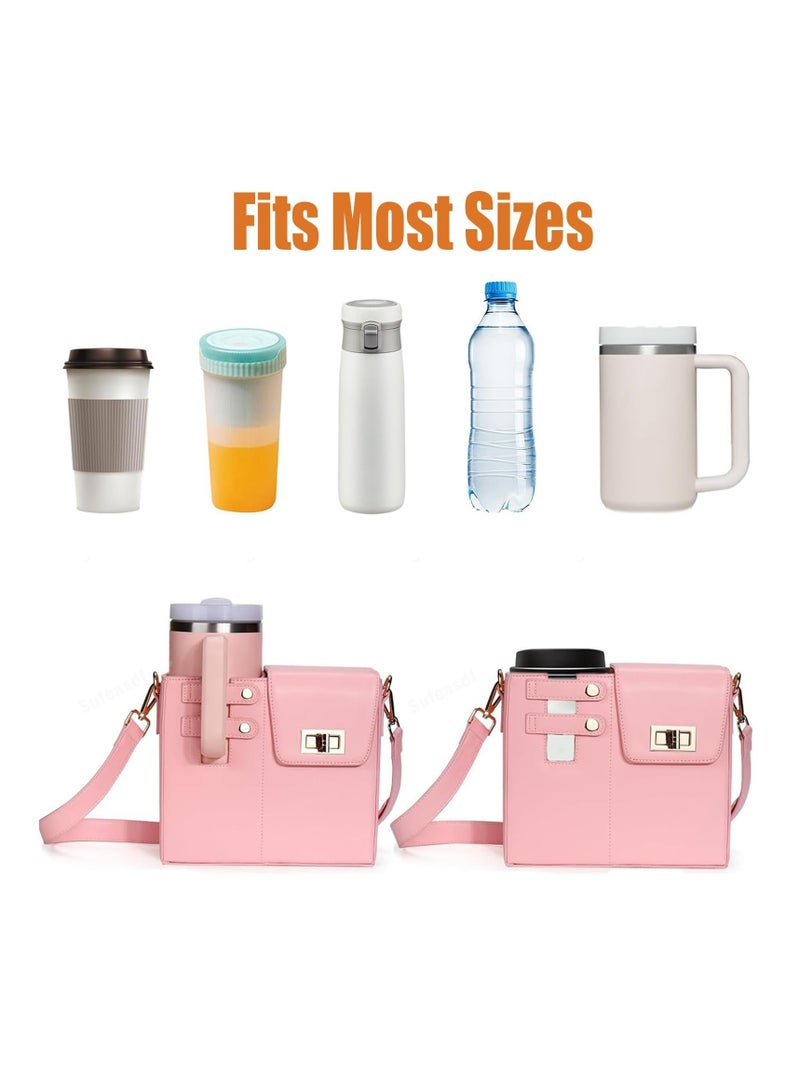 CMGTYYD Purse Cup Holder Bag for Stanley, Outdoor Portable Crossbody Water Bottle Carrier with Storage Pocket, Convenient Water Cup Bag for Women on the Go - Image 4