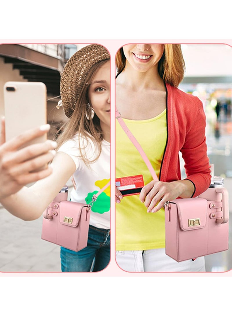 CMGTYYD Purse Cup Holder Bag for Stanley, Outdoor Portable Crossbody Water Bottle Carrier with Storage Pocket, Convenient Water Cup Bag for Women on the Go - Image 5