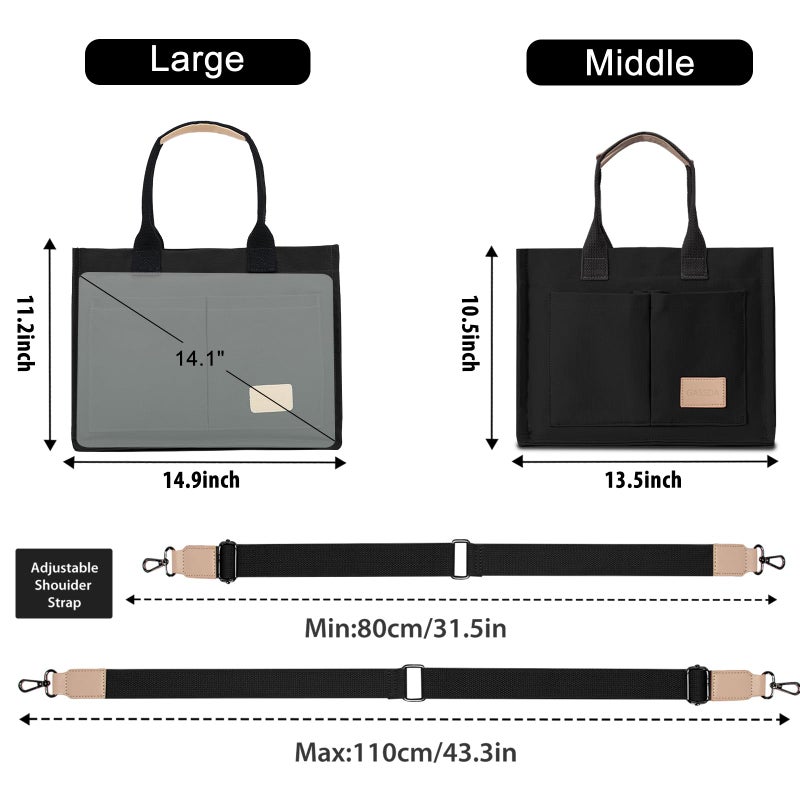 GASSDA Canvas Tote Bag for Women Crossbody Work Purse with Pockets Top Handle Handbag Satchel Bags for Travel Nurse Teacher - Image 5