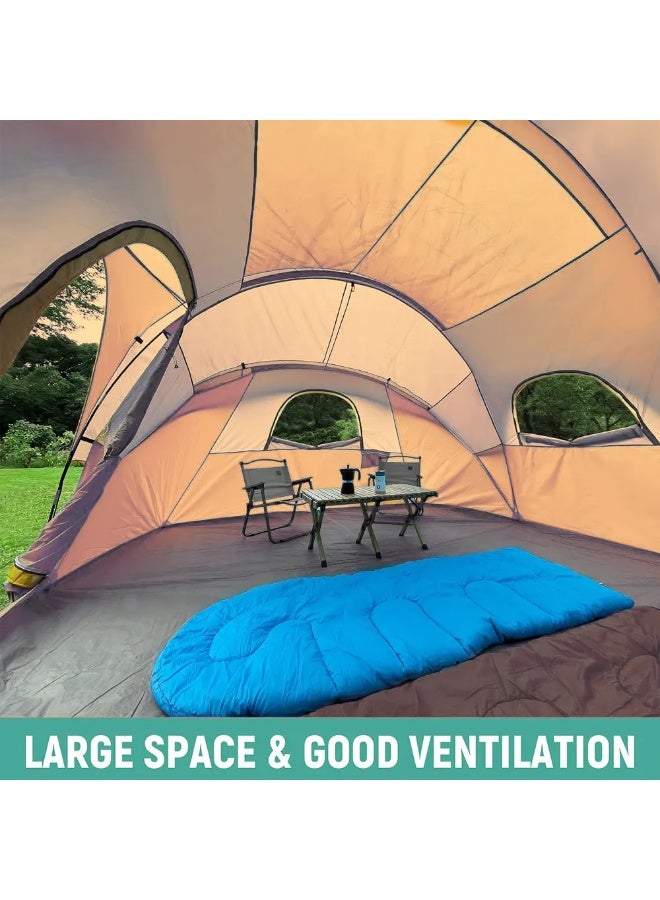توبيز خيمة توبي للتخييم من 8 إلى 12 شخصًا، خيمة عائلية مقاومة للعوامل الجوية، نافذتان شبكيتان كبيرتان، طبقتان، ستارة مقسمة لغرفة منفصلة، ​​محمولة مع حقيبة حمل (كبيرة) - Image 3