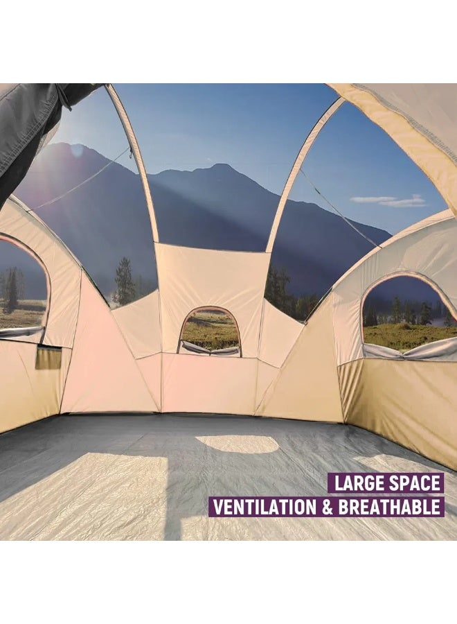 توبيز خيمة توبي للتخييم من 8 إلى 12 شخصًا، خيمة عائلية مقاومة للعوامل الجوية، نافذتان شبكيتان كبيرتان، طبقتان، ستارة مقسمة لغرفة منفصلة، ​​محمولة مع حقيبة حمل (كبيرة) - Image 5