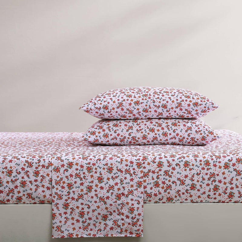 Betsey Johnson - Twin Sheet Set  Soft & Lightweight Bedding  Fade & Wrinkle Resistant (Fall Foliage Pink  Twin) - Image 5