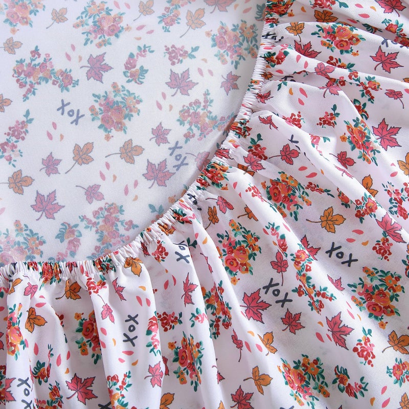 Betsey Johnson - Twin Sheet Set  Soft & Lightweight Bedding  Fade & Wrinkle Resistant (Fall Foliage Pink  Twin) - Image 3