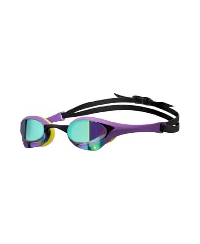 ARENA Unisex Cobra Ultra Swipe Racing Swim Goggles for Men and Women Swipe Anti-Fog Technology Polycarbonate Mirror Lens, Emerald/Plum/Cyber Lime - Image 1