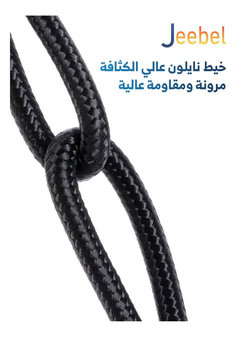 Jeebel - Original fabric charging cable from Lightning to USB-C, 2 meters long, black - Image 1