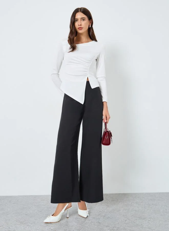 Take Two Women Solid Wide Leg Pants
