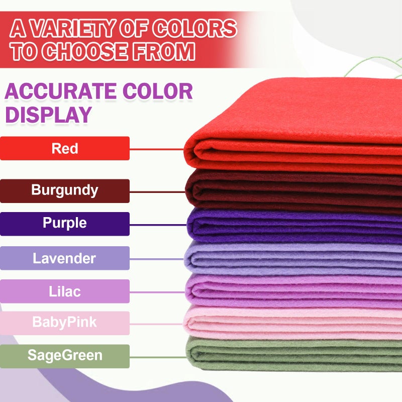 XSEINO Red Large Felt Fabric 72" X 36 "(2 Square Yards), 1.4 mm Thick Soft Felt Fabric Sheet for Crafts, Red Series Colors Soft Nonwoven Fabric, Fit for Decoration, Sewing, DIY Crafts - Image 5