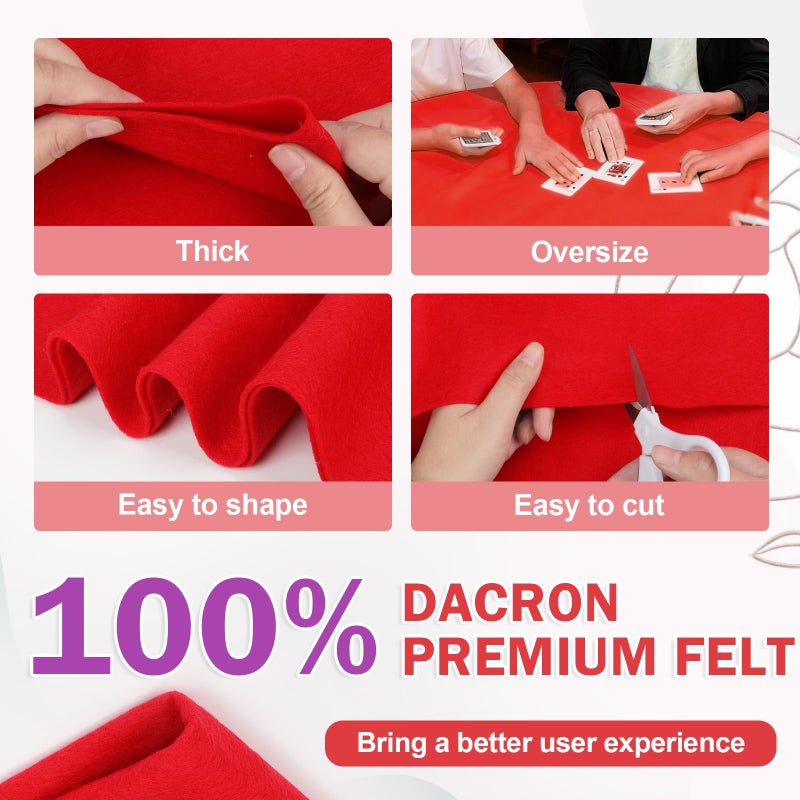 XSEINO Red Large Felt Fabric 72" X 36 "(2 Square Yards), 1.4 mm Thick Soft Felt Fabric Sheet for Crafts, Red Series Colors Soft Nonwoven Fabric, Fit for Decoration, Sewing, DIY Crafts - Image 4
