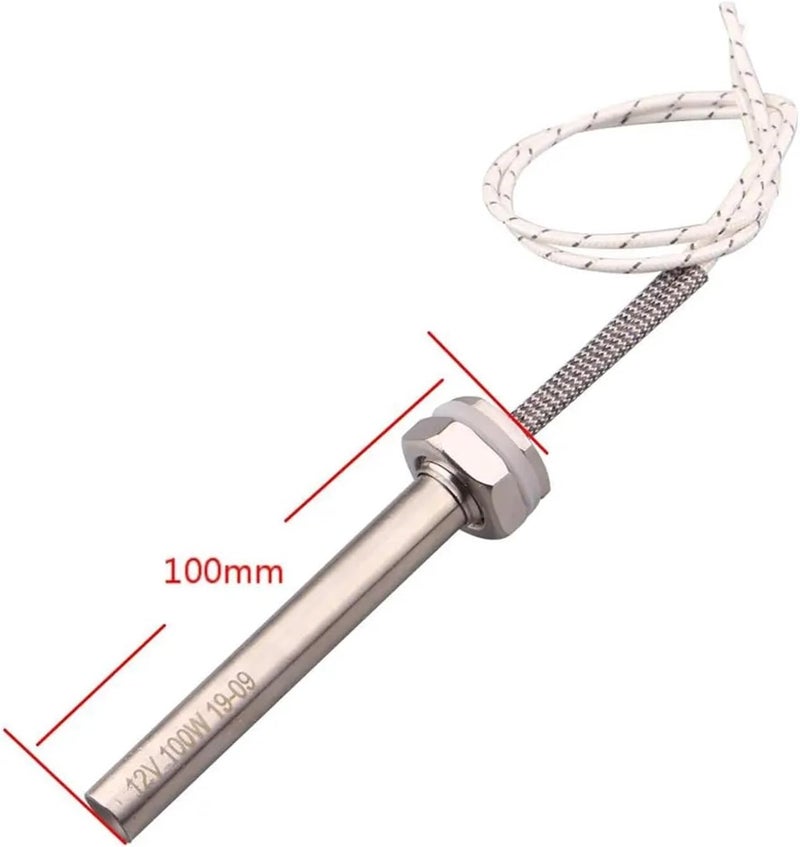12V Water Heater Element 24V Immersion Cartridge Heating Element M16 Thread Stainless Steel 304 50W/100W/150W/200W/300W(24V,50w 12x100mm) - Image 2