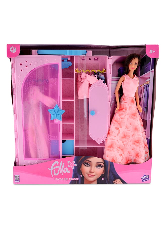 Fulla Doll With Dress-Up Closet, Mix-And-Match Outfits, Storage Compartments Pretend Play Fashion Wardrobe For Girls- Inspires Creativity And Storytelling For Kids Age 3+, Perfect For Eid Gifting  - Image 2
