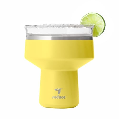 REDUCE Saltini 16 oz Cocktail Tumbler Insulated Margarita Tumbler with Lid Keeps Drinks Cold for 10 Hours 360 Sippable Martini Glass Alternative Shatterproof Perfect for Parties Pina Colada - Image 1