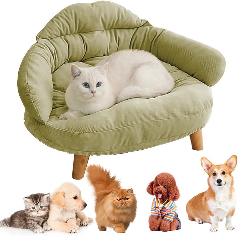 gluckluz Cat Sofa Bed, Elevated Kitten Lounger Couch, Large Pet Bed with Durable Wooden Legs Kitty Hideaway Playground Pet Sleeping Cot Condo Tunnel Baby Play Center for Large Medium Small Cat Puppy - Image 1