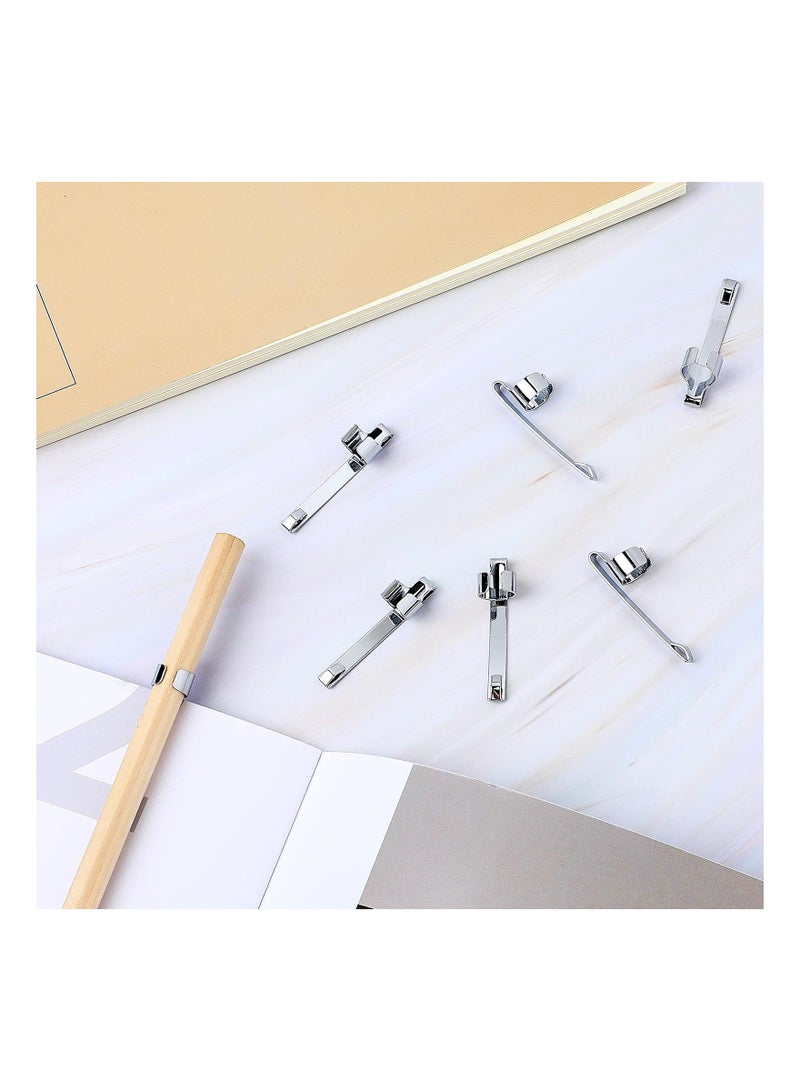 Excefore Metal Pencil Clips Slide on Pencil Pocket, 100 Pieces Epoxy Pen Clips Snap-in, Ink Pencil Holder Clip Hangable Portable Pencil Clips for Shirt Pocket School Classroom Students, Office, Home - Image 4