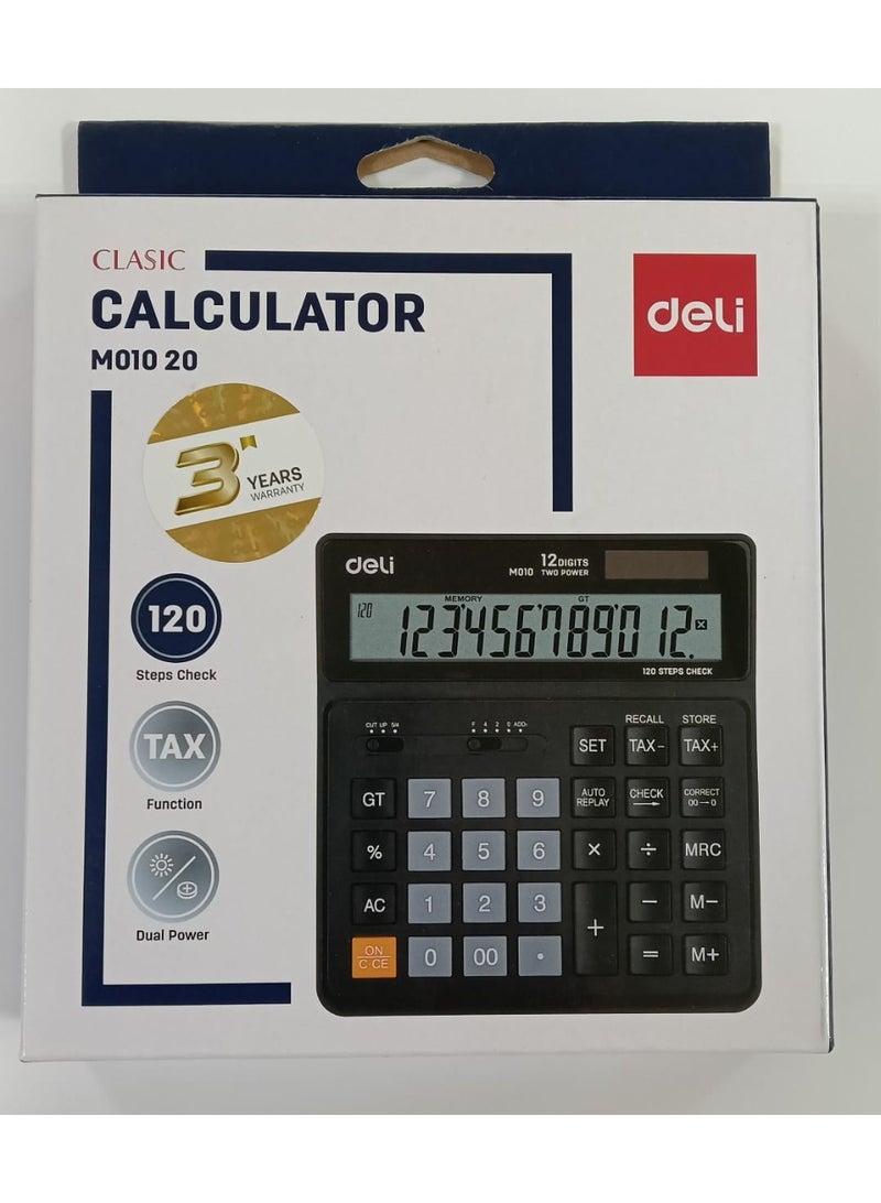 Deli 12-Digit Desktop Calculator With Dual Power And Tax Functions - Image 1