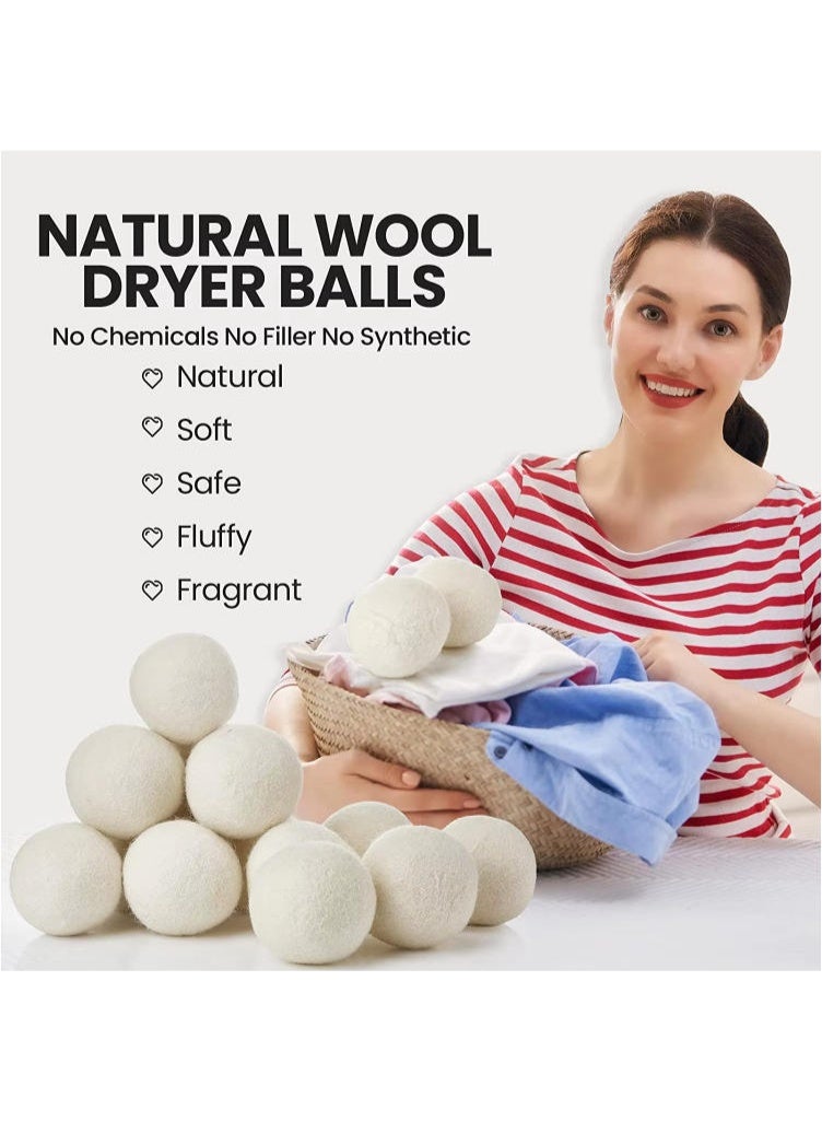 Natural Wool Dryer Balls for Laundry – Reusable Eco-Friendly Fabric Softener Alternative, Reduces Wrinkles & Drying Time - Image 2
