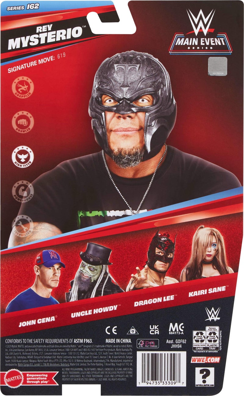 WWE Mattel WWE Rey Mysterio Action Figure, Main Event Series #162, 6-inch Collectible Superstar with 104 Articulation Points & Life-Like Look - Image 4
